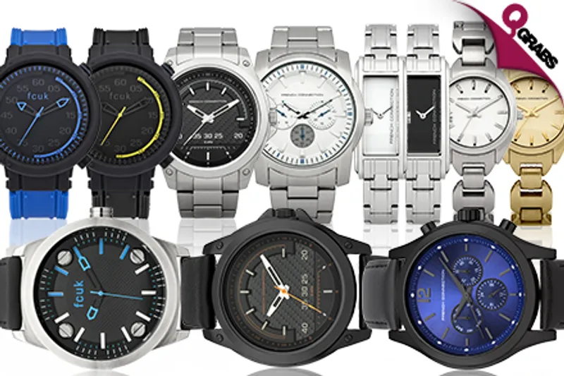 From QR179, Tell Time in Style with a FCUK Watch for HIM or HER - Choose from 11 Classic Designs! (Up to QR691 Value)